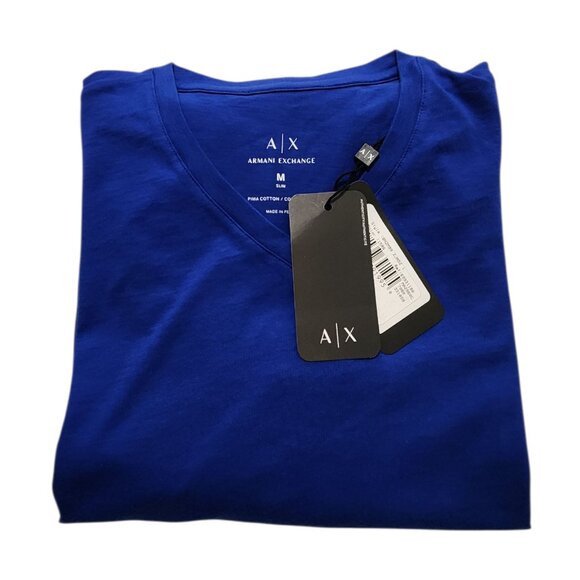 A/X Armani Exchange Men's Sleeve Long Sleeve Slim T-Shirt Solid Blue Size M - Picture 7 of 7